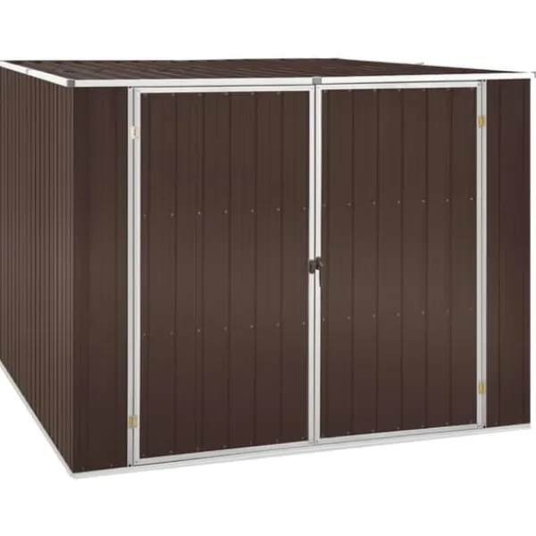 New Haveskur i galvaniseret stål - Robust opbevaring til haven | Størrelse: 195x198x159 cm | Farve: Brun Skure, Garager & Carports