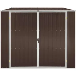 New Haveskur i galvaniseret stål - Robust opbevaring til haven | Størrelse: 195x198x159 cm | Farve: Brun Skure, Garager & Carports