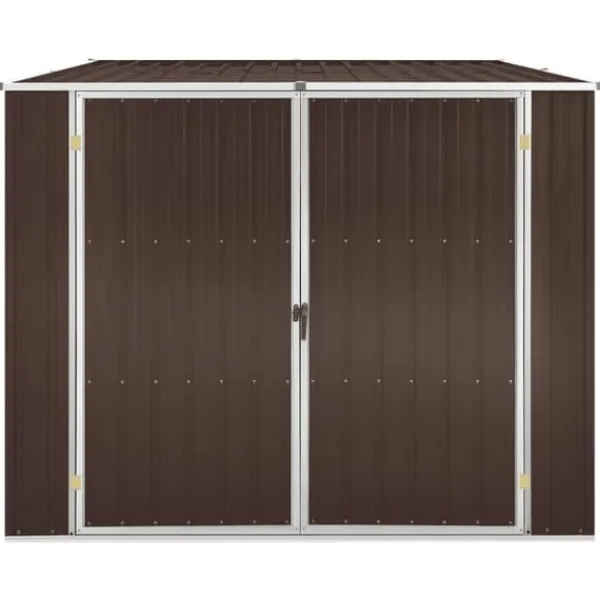 New Haveskur i galvaniseret stål - Robust opbevaring til haven | Størrelse: 195x198x159 cm | Farve: Brun Skure, Garager & Carports