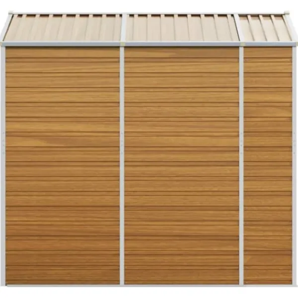 Skure, Garager & Carports^Haveskur i galvaniseret stål - Praktisk udendørs opbevaring | Farve: Lysebrun | Størrelse: 191x215x198 cm