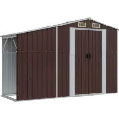 Skure, Garager & Carports^Haveskur i galvaniseret stål - Opbevaringsløsning til haven | Størrelse: 277x93x179 cm | Farve: Brun