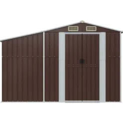 Skure, Garager & Carports^Haveskur i galvaniseret stål - Opbevaringsløsning til haven | Størrelse: 277x93x179 cm | Farve: Brun
