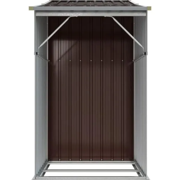Skure, Garager & Carports^Haveskur i galvaniseret stål - Opbevaringsløsning til haven | Størrelse: 277x93x179 cm | Farve: Brun