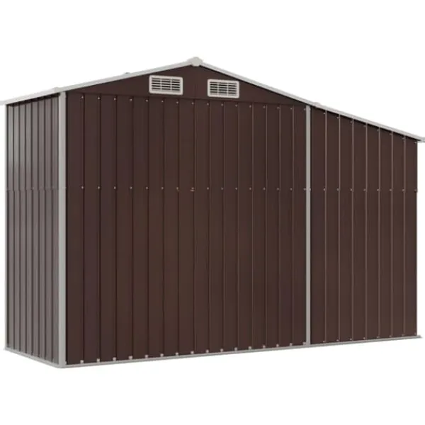 Skure, Garager & Carports^Haveskur i galvaniseret stål - Opbevaringsløsning til haven | Størrelse: 277x93x179 cm | Farve: Brun