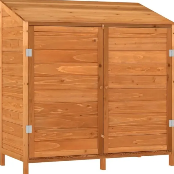 Skure, Garager & Carports^Haveskur i massivt fyrretræ - Opbevaringsskur til haven | Farve: Brun | Størrelse: 102x52x112 cm