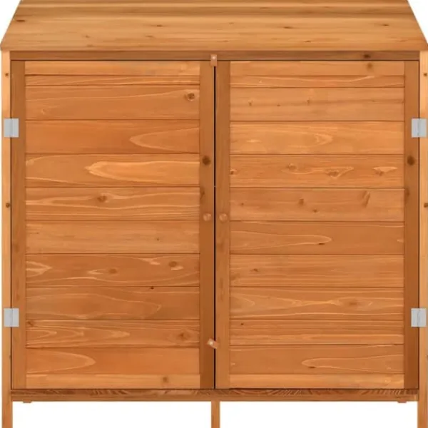 Skure, Garager & Carports^Haveskur i massivt fyrretræ - Opbevaringsskur til haven | Farve: Brun | Størrelse: 102x52x112 cm