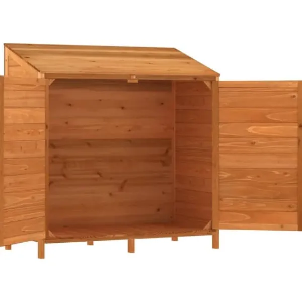 Skure, Garager & Carports^Haveskur i massivt fyrretræ - Opbevaringsskur til haven | Farve: Brun | Størrelse: 102x52x112 cm