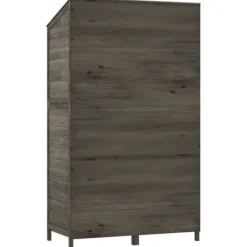 Skure, Garager & Carports^Haveskur i massivt grantræ - Opbevaring til haveredskaber | Farve: Antracitgrå | Størrelse: 102x52x174,5 cm
