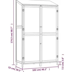 Skure, Garager & Carports^Haveskur i massivt grantræ - Opbevaring til haveredskaber | Farve: Antracitgrå | Størrelse: 102x52x174,5 cm