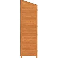 Haveskur i massivt grantræ - Opbevaringsskur til haveredskaber | Farve: Brun | Størrelse: 55x52x174,5 cm Skure, Garager & Carports