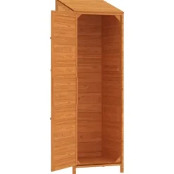 Haveskur i massivt grantræ - Opbevaringsskur til haveredskaber | Farve: Brun | Størrelse: 55x52x174,5 cm Skure, Garager & Carports