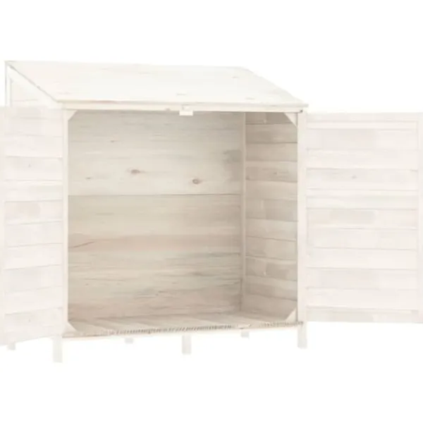 Outlet Haveskur i massivt grantræ - Ideel opbevaring til haveredskaber | Størrelse: 102x52x112 cm | Farve: Hvid Skure, Garager & Carports