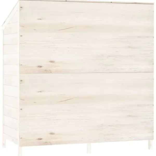 Outlet Haveskur i massivt grantræ - Ideel opbevaring til haveredskaber | Størrelse: 102x52x112 cm | Farve: Hvid Skure, Garager & Carports