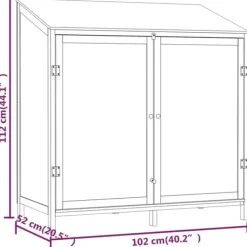 Skure, Garager & Carports^Haveskur i massivt grantræ - Opbevaring til haven | Størrelse: 102x52x112 cm