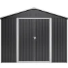Skure, Garager & Carports^Haveskur i metal 240×192,3×191 cm med skydedør og 4 ventilationsåbninger, aflåseligt haveskur