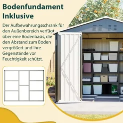 Skure, Garager & Carports^Haveskur i metal 240×192,3×191 cm med skydedør og 4 ventilationsåbninger, aflåseligt haveskur