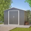 Skure, Garager & Carports^Haveskur i metal 8×6 fod med foldedør, antracitgrå – til opbevaring af haveredskaber og værktøj