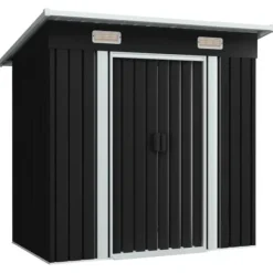 Best Haveskur i stål - Galvaniseret lagerskur med ventilationsåbninger | Farve: Antracitgrå Skure, Garager & Carports