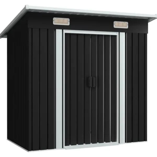 Best Haveskur i stål - Galvaniseret lagerskur med ventilationsåbninger | Farve: Antracitgrå Skure, Garager & Carports
