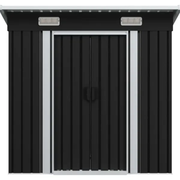 Best Haveskur i stål - Galvaniseret lagerskur med ventilationsåbninger | Farve: Antracitgrå Skure, Garager & Carports