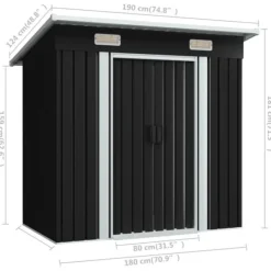 Best Haveskur i stål - Galvaniseret lagerskur med ventilationsåbninger | Farve: Antracitgrå Skure, Garager & Carports