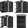 Clearance Haveskur med reol 205x130x183 cm jern antracitgrå - Haveskur - Haveskure - Home & Living Skure, Garager & Carports