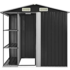 Clearance Haveskur med reol 205x130x183 cm jern antracitgrå - Haveskur - Haveskure - Home & Living Skure, Garager & Carports