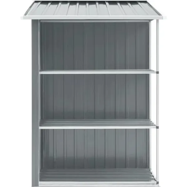 Haveskur med reol 205x130x183 cm jern grå - Haveskur - Haveskure - Home & Living Skure, Garager & Carports