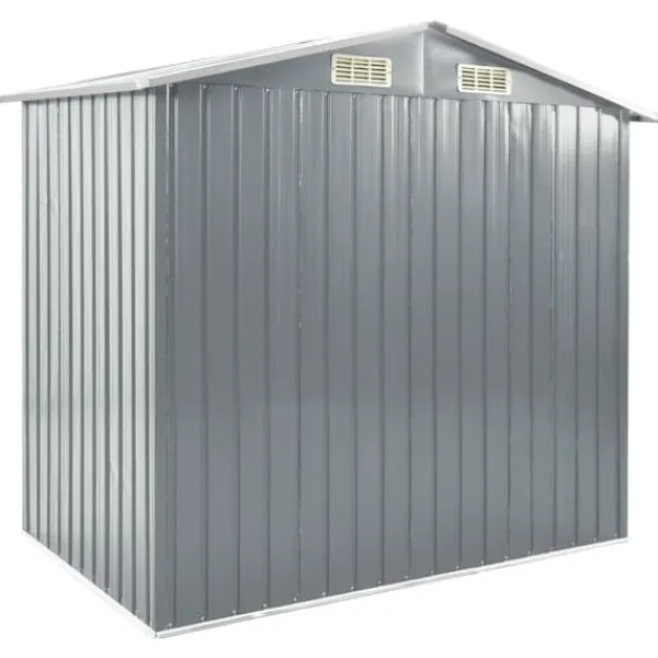 Haveskur med reol 205x130x183 cm jern grå - Haveskur - Haveskure - Home & Living Skure, Garager & Carports