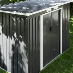 Clearance Haveskur med skråt tag - grå/hvid Skure, Garager & Carports