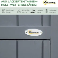Clearance Haveskur, Træ, 129x51,5x180 cm, Grå og Sort Skure, Garager & Carports