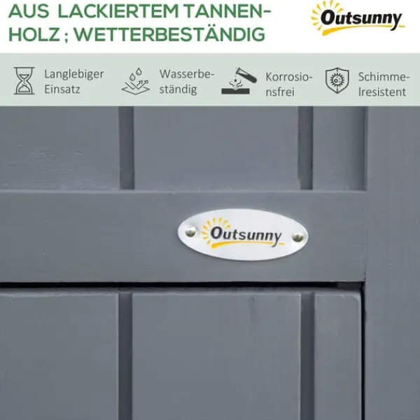 Clearance Haveskur, Træ, 129x51,5x180 cm, Grå og Sort Skure, Garager & Carports