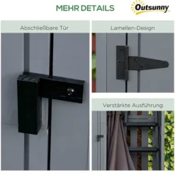 Clearance Haveskur, Træ, 129x51,5x180 cm, Grå og Sort Skure, Garager & Carports
