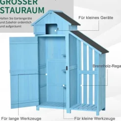 Skure, Garager & Carports^Haveskur, 130x54,5x180 cm, Blå
