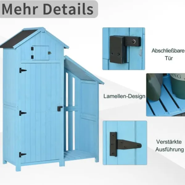 Skure, Garager & Carports^Haveskur, 130x54,5x180 cm, Blå