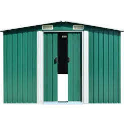 Best Haveskur 257x990x181 cm galvaniseret stål grøn - Haveskur - Haveskure - Home & Living Skure, Garager & Carports