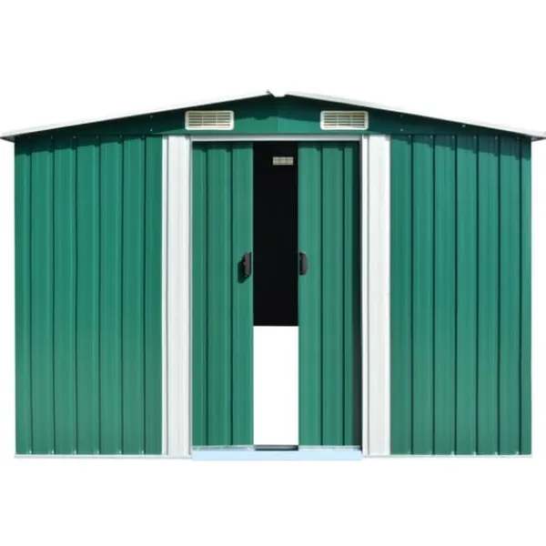 Best Haveskur 257x990x181 cm galvaniseret stål grøn - Haveskur - Haveskure - Home & Living Skure, Garager & Carports