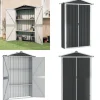 Skure, Garager & Carports^Haveskur 116x45x175 cm galvaniseret stål antracitgrå - Haveskur - Haveskure - Home & Living