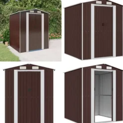 Skure, Garager & Carports^Haveskur 192x191x223 cm galvaniseret stål mørkebrun - Haveskur - Haveskure - Home & Living