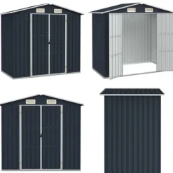 Skure, Garager & Carports^Haveskur 205x129x183 cm galvaniseret stål antracitgrå - Haveskur - Haveskure - Home & Living