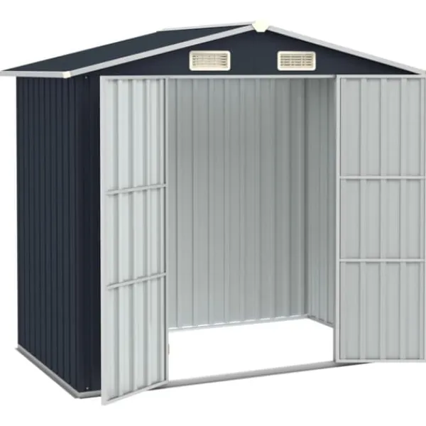 Skure, Garager & Carports^Haveskur 205x129x183 cm galvaniseret stål antracitgrå - Haveskur - Haveskure - Home & Living