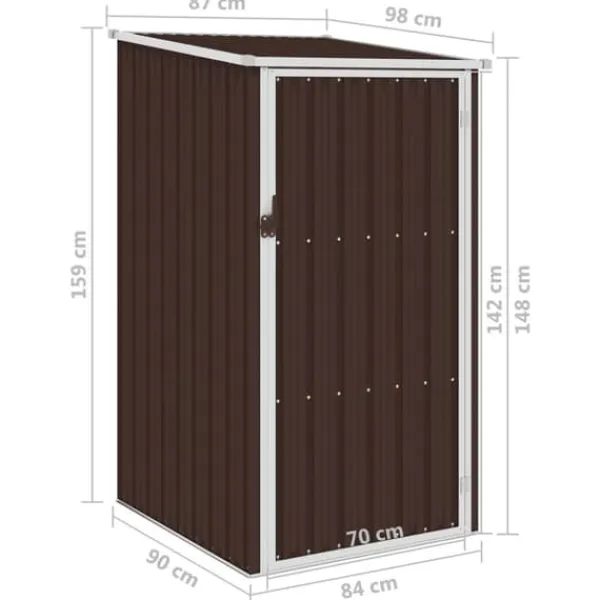 Skure, Garager & Carports^Haveskur 87x98x159 cm galvaniseret stål brun - Haveskur - Haveskure - Home & Living