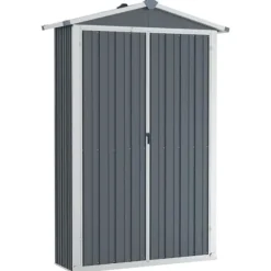 Skure, Garager & Carports^Haveskur 116x45x175 cm galvaniseret stål grå - Haveskur - Haveskure - Home & Living