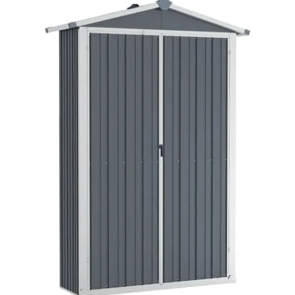 Skure, Garager & Carports^Haveskur 116x45x175 cm galvaniseret stål grå - Haveskur - Haveskure - Home & Living