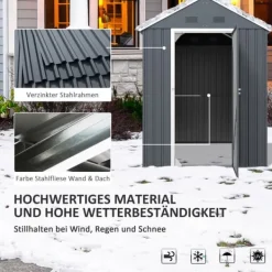 Skure, Garager & Carports^Haveskur, 259x172x222 cm, Grå