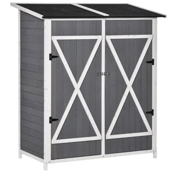 Skure, Garager & Carports^Haveskur, 139x75x160 cm, grå og hvid