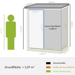 Skure, Garager & Carports^Haveskur, 142x84x189 cm, Grøn