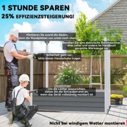 Skure, Garager & Carports^Haveskur, 142x184x181 cm, Lys grå