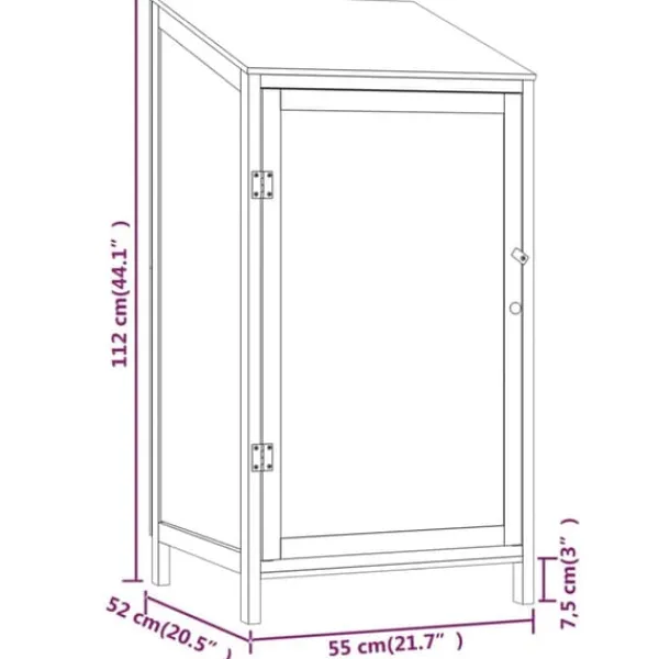Haveskur 55x52x112 cm massivt grantræ brun - Haveskur - Haveskure - Home & Living Skure, Garager & Carports