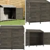 Discount Haveskur 102x52x112 cm massivt grantræ antracitgrå - Haveskur - Haveskure - Home & Living Skure, Garager & Carports